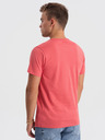Ombre Clothing Koralové pánske základné tričko Ombre Clothing