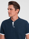 Ombre Clothing Tmavomodré pánske polo tričko Ombre Clothing