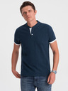 Ombre Clothing Tmavomodré pánske polo tričko Ombre Clothing