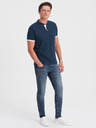Ombre Clothing Tmavomodré pánske polo tričko Ombre Clothing
