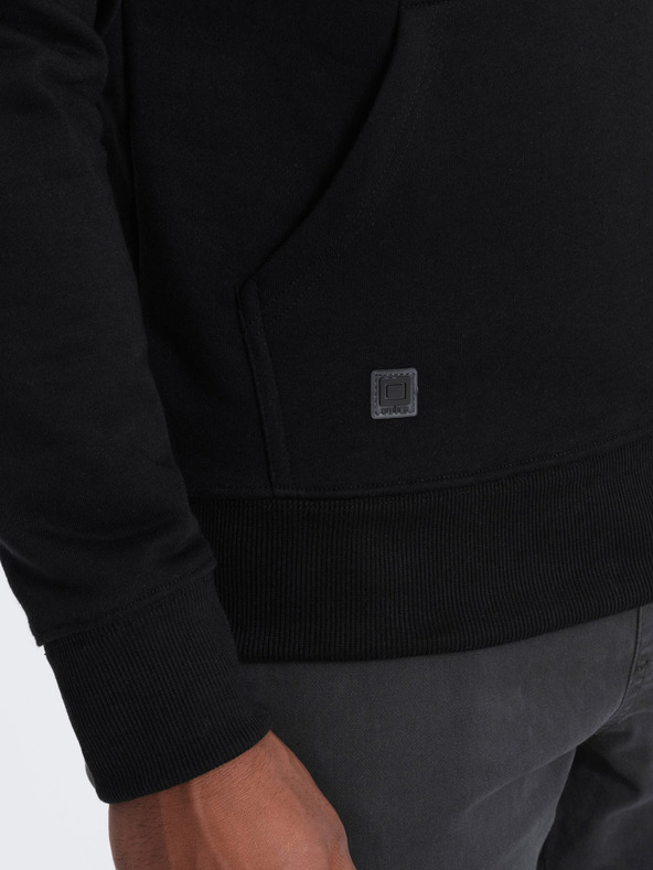 Ombre Clothing Čierna pánska mikina s kapucňou Ombre Oblečenie