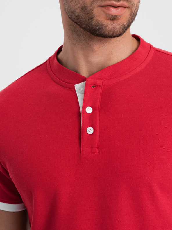 Ombre Clothing Červené pánske polo tričko Ombre Oblečenie