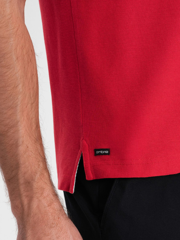 Ombre Clothing Červené pánske polo tričko Ombre Oblečenie