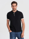 Ombre Clothing Čierna pánska polokošeľa Ombre Oblečenie