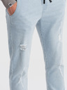 Ombre Clothing Svetlomodré pánske roztrhané džínsy Ombre Clothing