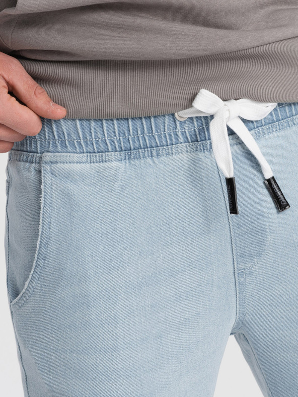 Ombre Clothing Svetlomodré pánske roztrhané džínsy Ombre Clothing