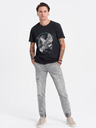 Ombre Clothing Svetlošedé pánske roztrhané džínsy Ombre Clothing