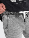 Ombre Clothing Svetlošedé pánske roztrhané džínsy Ombre Clothing