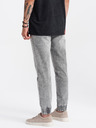 Ombre Clothing Svetlošedé pánske roztrhané džínsy Ombre Clothing