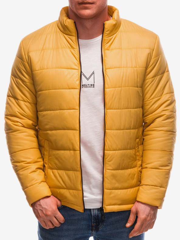 Edoti Horčicová pánska ľahká prešívaná bunda Edoti