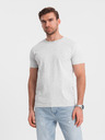 Ombre Clothing Svetlošedé pánske vzorované tričko Ombre Oblečenie