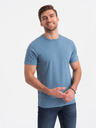 Ombre Clothing Svetlomodré pánske vzorované tričko Ombre Oblečenie