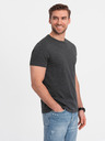 Ombre Clothing Tmavosivá pánska žíhaná košeľa Ombre Clothing