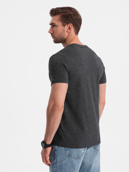 Ombre Clothing Tmavosivá pánska žíhaná košeľa Ombre Clothing