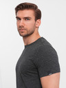 Ombre Clothing Tmavosivá pánska žíhaná košeľa Ombre Clothing
