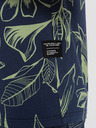 Ombre Clothing Zeleno-modré pánske vzorované tričko Ombre Oblečenie