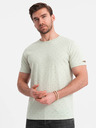Ombre Clothing Svetlozelená pánska bodkovaná košeľa Ombre Clothing