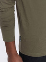 Ombre Clothing Khaki pánske základné tričko Ombre Clothing