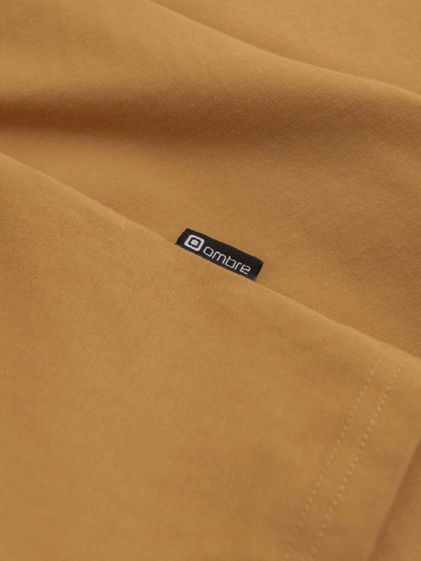 Ombre Clothing Horčicová pánska základná košeľa Ombre Clothing