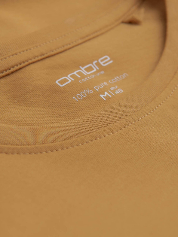 Ombre Clothing Horčicová pánska základná košeľa Ombre Clothing