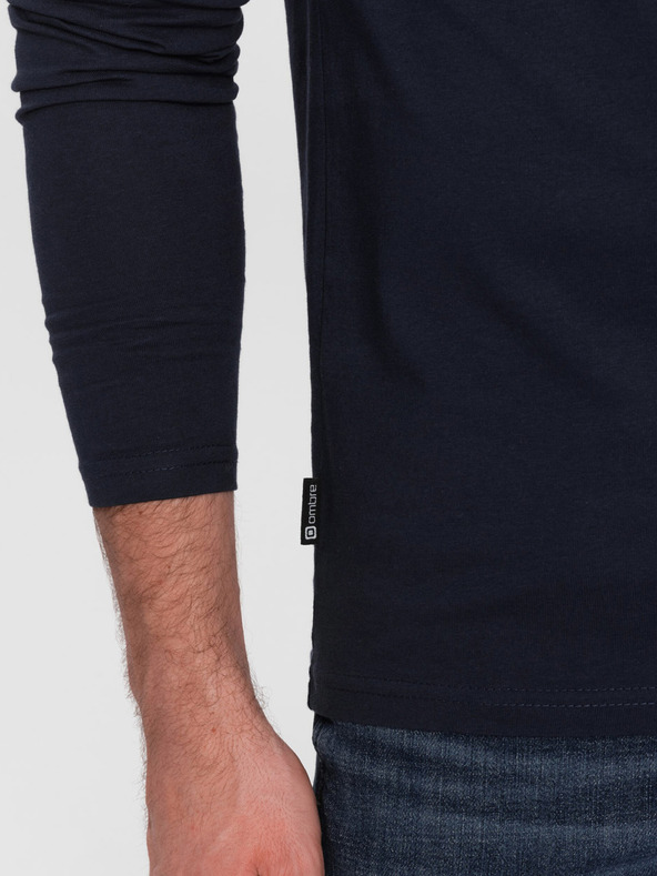 Ombre Clothing Tmavomodré pánske základné tričko Ombre Clothing