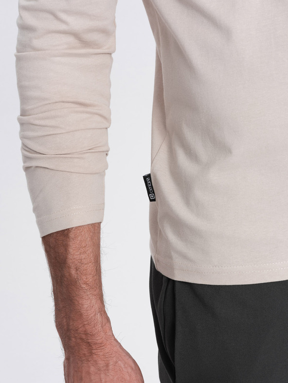 Ombre Clothing Béžové pánske základné tričko Ombre Oblečenie
