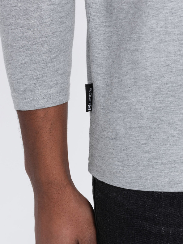 Ombre Clothing Svetlošedé pánske základné tričko Ombre Clothing