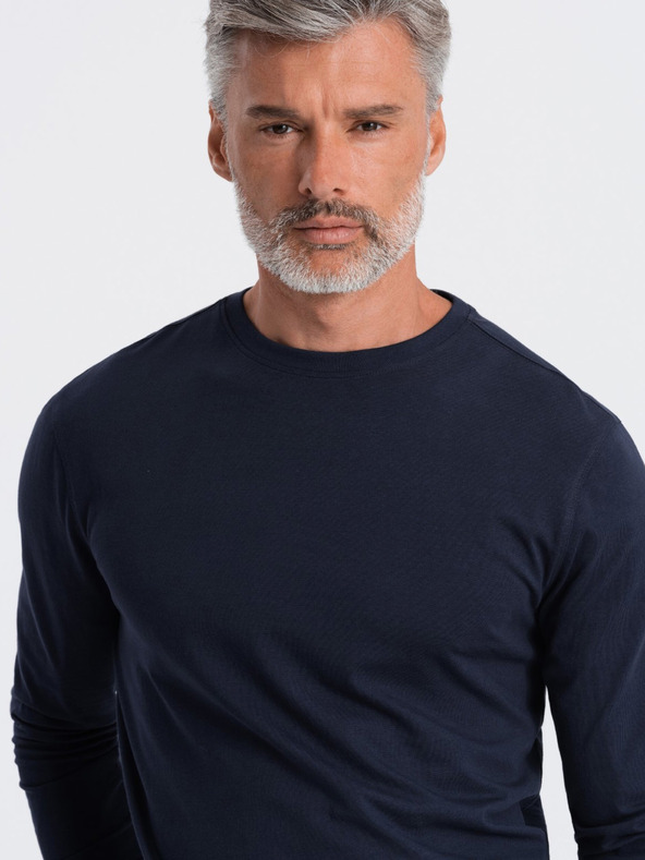 Ombre Clothing Tmavomodré pánske základné tričko Ombre Clothing