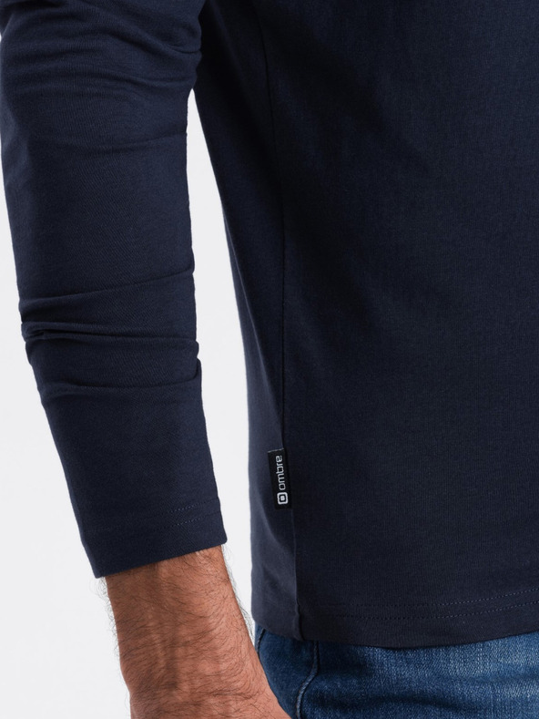 Ombre Clothing Tmavomodré pánske základné tričko Ombre Clothing