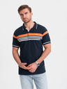 Ombre Clothing Tmavomodré pánske polo tričko Ombre Clothing
