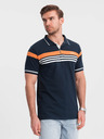 Ombre Clothing Tmavomodré pánske polo tričko Ombre Clothing