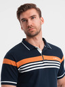 Ombre Clothing Tmavomodré pánske polo tričko Ombre Clothing