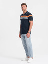 Ombre Clothing Tmavomodré pánske polo tričko Ombre Clothing