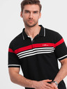 Ombre Clothing Čierna pánska polokošeľa Ombre Oblečenie