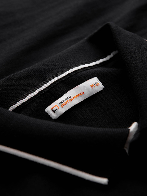 Ombre Clothing Čierna pánska polokošeľa Ombre Oblečenie