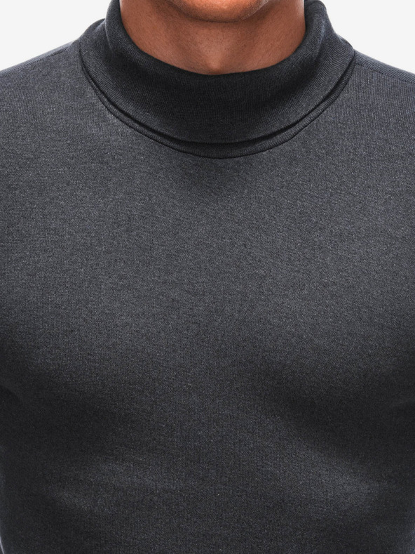 Edoti Tmavosivý pánsky sveter s rolákom Edoti