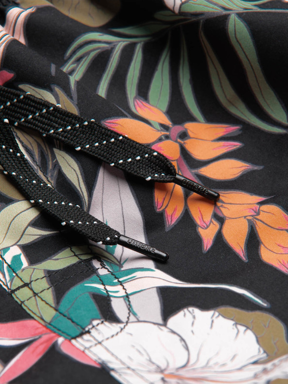 Ombre Clothing Pánske čierno-zelené tropické vzorované plavky Ombre Oblečenie