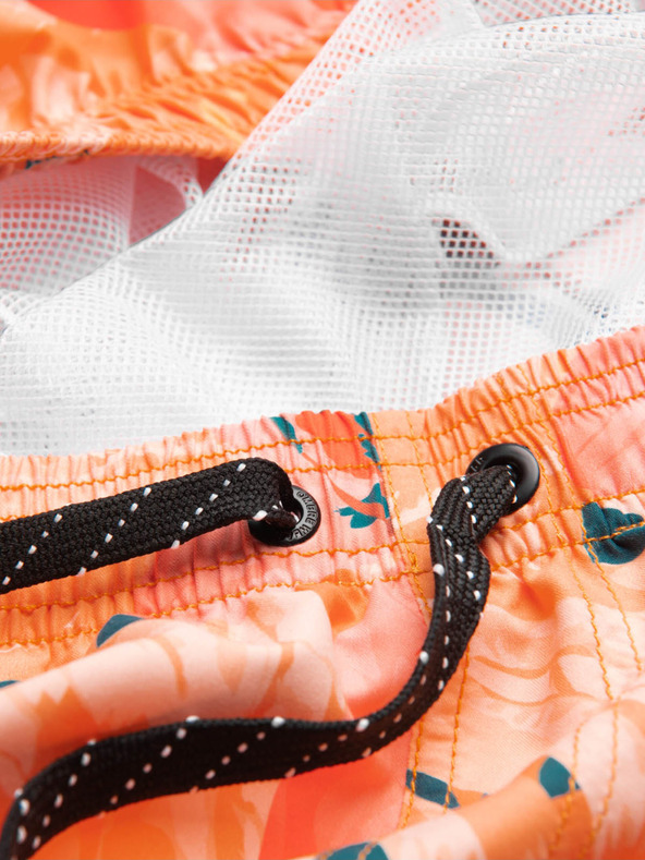 Ombre Clothing Oranžové pánske kvetované plavky Ombre Oblečenie