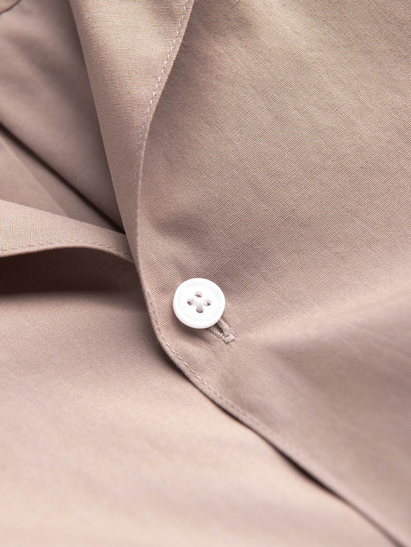 Ombre Clothing Svetlohnedá pánska košeľa s krátkym rukávom Ombre Clothing