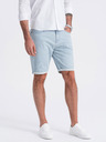 Ombre Clothing Svetlomodré pánske džínsové pruhované šortky Ombre oblečenie