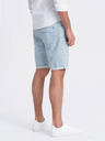 Ombre Clothing Svetlomodré pánske džínsové pruhované šortky Ombre oblečenie