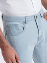 Ombre Clothing Svetlomodré pánske džínsové pruhované šortky Ombre oblečenie