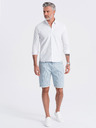 Ombre Clothing Svetlomodré pánske džínsové pruhované šortky Ombre oblečenie