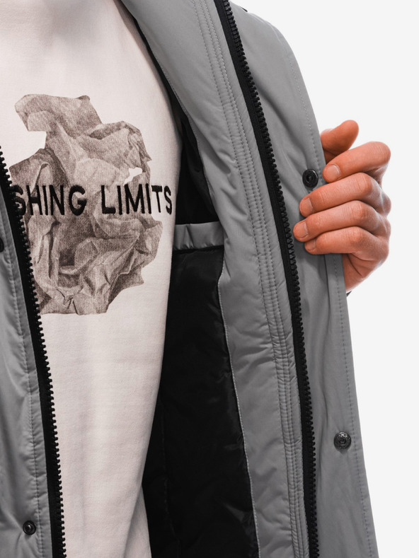 Edoti Šedá pánska zimná bunda Edoti