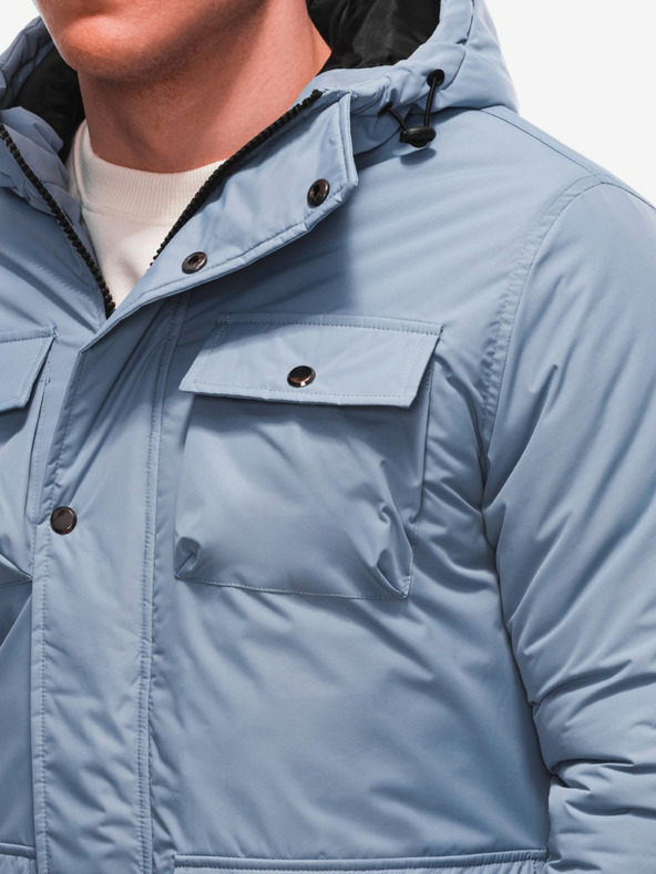 Edoti Svetlomodrá pánska zimná bunda Edoti