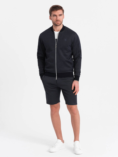 Ombre Clothing Súprava pánskej ľahkej bundy a šortiek v tmavomodrej farbe Ombre Clothing