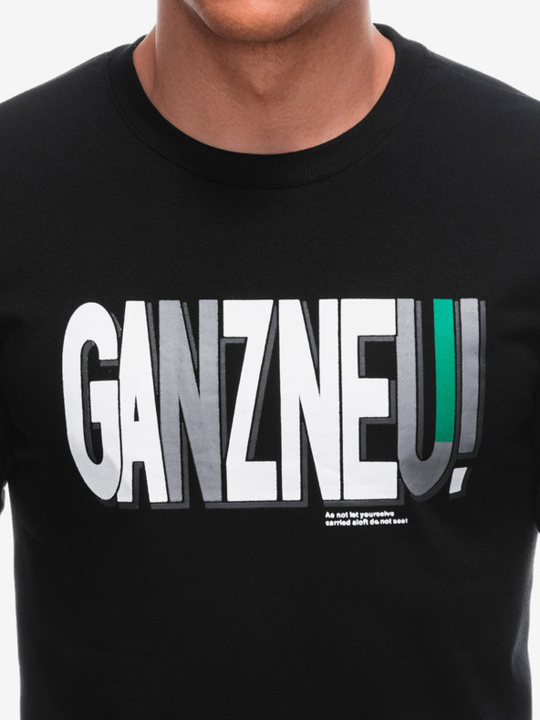 Edoti Čierna pánska mikina s nápisom Edoti