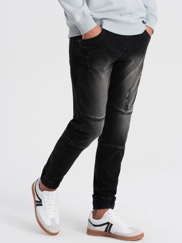Ombre Clothing Čierne pánske džínsy Ombre Clothing
