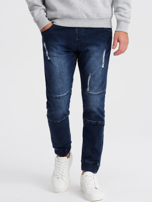 Ombre Clothing Tmavomodré pánske džínsy Ombre Clothing