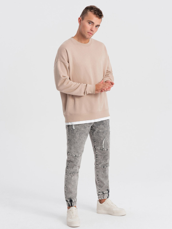 Ombre Clothing Šedé pánske džínsy Ombre oblečenie